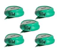 vhbw 5X NiMH Batería de botón de Repuesto Tipo 1/V80H 2 Pines 80 mAh 1,2 V Compatible para lámparas solares, etc.