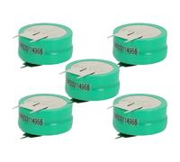 vhbw 5X NiMH Batería de botón de Repuesto Tipo 2/V250H 3 Pines 250 mAh 2,4 V Compatible para lámparas solares, etc.