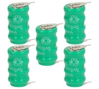 vhbw 5X NiMH Batería de botón de Repuesto Tipo V40H 2 Pines 40 mAh 4,8 V Compatible para lámparas solares, etc.