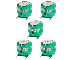 vhbw 5X NiMH Batería de botón de Repuesto Tipo V80H 3 Pines 80 mAh 2,4 V Compatible para lámparas solares, etc.