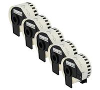 vhbw 5x Rollo de etiquetas con soporte 50 mm x 30,48 m (1 etiqueta) compatible con Brother PT QL-810W Series, QL-820NW - premium blanco