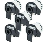 vhbw 5x Rollo de etiquetas con soporte 62 mm x 15,24 m (1 etiqueta) compatible con Brother PT QL560VP impresora de etiquetas - premium amarillo