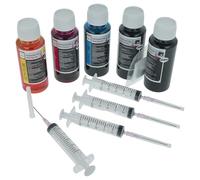 vhbw 5X Tinta de Recarga Compatible con Canon Pixma G3501 Impresora - Set de Recarga, Dye Cian, Dye Magenta, Dye Negro, Dye Amarillo, 100ml