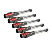 vhbw 5x Tubo compatible con Dyson V11 Advanced, V11 Outsize, V10 Total Clean, V11, V10 Absolute aspiradora - 44,5-66,5 cm, plata