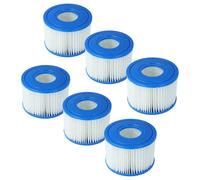 vhbw 6X Cartucho de Filtro Tipo S1 Compatible con Intex PureSpa 28403E | 28407E, 28413E, 28421E piscina - Recambio, blanco / azul