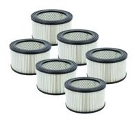 vhbw 6x Filtro plisado compatible con Trendline 18L, 20L aspiradora cenizas - negro blanco lavable
