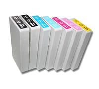 vhbw 7X Cartuchos de Tinta Compatible con Epson-Stylus Photo RX700 - Cian, Magenta, Yellow, Negro, Light Magenta, Light Cyan (Compatible)