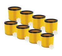 vhbw 8x Filtro plisado compatible con Bosch PAS 1000, GAS 12-30 F Professional, PAS 11-25 F, PAS 11-25 aspiradora - amarillo negro plata