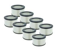 vhbw 8x Filtro plisado compatible con PowerPlus POWX3010, POWX3000, POWX312, POWX3013 aspiradora cenizas - negro blanco lavable