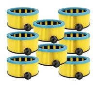 vhbw 8x Filtro plisado compatible con Stier SNT-32 Premium, SNT-20 Premium aspiradora - amarillo negro azul lavable
