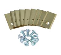 vhbw 9x cuchilla repuesto compatible con Worx WR106SI, WR104SI, WR105SI, WR102SI cortacésped - Recambio, oro/plata, apatita-titanio