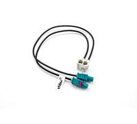 vhbw Adaptador Antena Doble Fakra (B) Compatible con Audi VW RCD 510, RNS2, RNS 2, RCD510 Radio Coche - Cable Adaptador, 9 cm