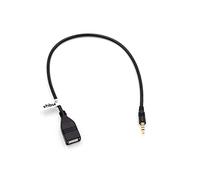 vhbw Adaptador OTG Compatible con Dacia Dispositivos móviles - Cable de Puerto USB a Clavija (Macho) AUX, Negro
