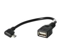 vhbw Adaptador OTG Compatible con Encore WT8-A-102 Dispositivos móviles - Cable de Micro-USB a USB (Hembra), ángulo 90°, Negro