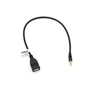 vhbw Adaptador OTG Compatible con Hyundai Dispositivos móviles - Cable de Puerto USB a Clavija (Macho) AUX, Negro