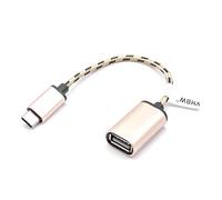 vhbw Adaptador OTG Compatible con Nokia 7, 8 Dispositivos móviles - Cable de Enchufe USB 3.1 Tipo C a Conector USB 2.0-A, Oro Rosa