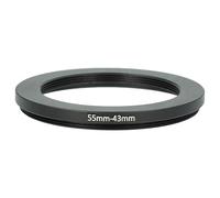 vhbw Anillo Adaptador Step Down 55 mm a 43 mm Compatible con Panasonic cámara - Adaptador de Filtro, Metal Negro