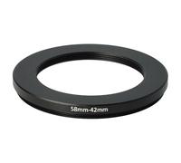 vhbw Anillo Adaptador Step Down de 58 mm a 42 mm para Objetivo de la cámara - Adaptador de Filtro, Metal, Negro