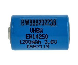 vhbw Batería celda Redonda Litio ER14250 reemplaza 1/2AA, 1770-XZ, 3B26, 418-0076, 60-0576-100 - Batería Especial (1200 mAh, 3,6 V, Li-SOCl2)