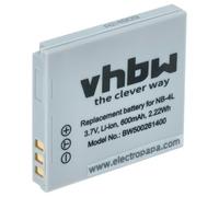 vhbw Batería Compatible con Canon Digital Ixus 70, 30, 75, 60, 65, i Zoom, 255 HS, 40, 50, i7, 80 is, 55, 82 cámara (600 mAh, 3,6 V, Li-Ion)