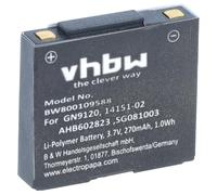 vhbw Batería Compatible con GN Netcom Jabra 9120 | GN9120, 9125, GN9125, GN9120 Flex auriculares inalámbricos, cascos (270 mAh, 3,7 V, Li-poli)