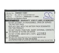 vhbw Batería Compatible con LG K9 TV 2018 Dual SIM LTE, K9 TV 2018, K9 2018, L57BL, L58VL móvil, Smartphone (2000 mAh, 3,85 V, Li-Ion)