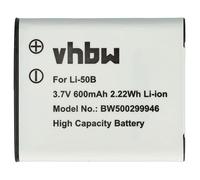 vhbw Batería Compatible con Olympus D-715, DM-901, DM-7 cámara (600 mAh, 3,7 V, Li-Ion)
