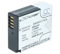 vhbw Batería Compatible con Panasonic Lumix DMC-GF3K, DC-G100, DC-G110, DC-G100D, DC-TZ91, DMC-GF3C, DMC-GF3 cámara (980 mAh, 7,4 V, Li-Ion)