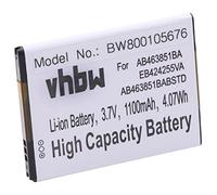 vhbw Batería Compatible con Samsung Star 3 III GT-S5220, Star 3 III Duos GT-S5222 móvil, Smartphone (1100 mAh, 3,7 V, Li-Ion)
