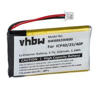 vhbw Batería Compatible con Sena SMH-5 Auriculares inalámbricos, Cascos (350 mAh, 3,7 V, Li-Poli)