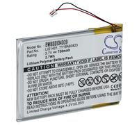 vhbw Batería Compatible con Sony NWZ-S710, NWZ-S716FRNC, NWZ-S716FSNC, NWZ-S638FRED Reproductor de música MP3 (750 mAh, 3,7 V, Li-Poli)