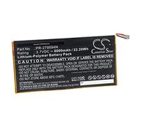 vhbw Batería Recargable Compatible con Acer Iconia One 10 B3-A40 Tablet, Pad (6000 mAh, 3,7 V, polímero de Litio)