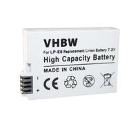 vhbw Batería Recargable Compatible con Canon EOS 550, 550D, 600, 600D, 650, 650D, 700D, Kiss X4 cámara Digital, DSLR (900 mAh, 7,2 V, Li-Ion)