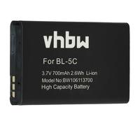 vhbw Batería Recargable Compatible con Nokia 1100, 1110, 1111, 1112, 1200, 1208, 1600, 2310 móvil, Smartphone (700 mAh, 3,7 V, Li-Ion)