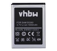 vhbw Batería Recargable Compatible con Samsung Galaxy GT-S5368, GT-S5369, Pocket, Pocket Plus, Y Duos móvil, Smartphone (1000 mAh, 3,7 V, Li-Ion)