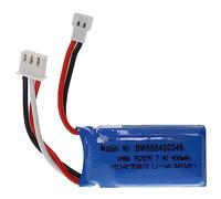 vhbw Batería Recargable Compatible con XH 2.54 2P Clavija (m) para modelismo por ej. Coche Carreras, avión (400mAh, 7,4V, Li-Poli, 41 x 20 x 17mm)