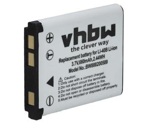 vhbw Batería Recargable reemplaza Kodak Klic-7006, LB-012 para cámara Digital, DSLR (660 mAh, 3,7 V, Li-Ion)