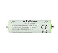vhbw Batería Recargable reemplaza Panasonic WER203L2508, WER230L2506, WER230L2509 para afeitadora, cortadora de Pelo (1800 mAh, 1,2 V, NiMH)