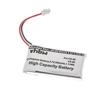 vhbw Batería Recargable reemplaza Plantronics 202599-03, 64327-01, 64399-01, 65358-01 para Auriculares inalámbricos, Cascos (300 mAh, 3,7 V, Li-Ion)