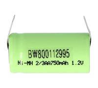 vhbw Batería reemplaza 2/3AA para modelismo (750mAh, 1,2V, NiMH, Verde)