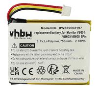 vhbw Batería reemplaza GHB Bat-UU24 para Monitor de bebé (750 mAh, 3,7 V, Li-Poli)