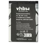 vhbw Batería reemplaza Nokia BL-5B para móvil, Smartphone (600 mAh, 3,7 V, Li-Ion)