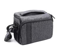 vhbw Bolsa para cámara Compatible con Nikon D750, D7500, D90 cámara - Negro/Gris, Incl. Correa de Hombro, 260 x 195 x 150 mm
