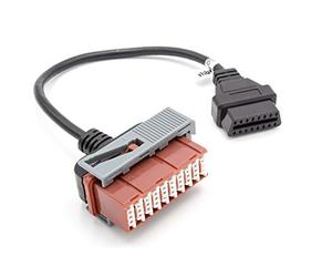vhbw Cable adaptador OBD2 30pin a 16pin para dispositivo de diagnóstico OBD. Compatible para antiguos Peugeot 106, 406, ...; con conexión de 30 pines
