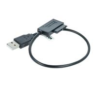 vhbw Cable Adaptador Slimline SATA II de 13 Pines a USB - Cable Adaptador para Unidades de CD/DVD y Discos Duros