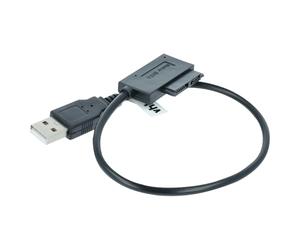 vhbw Cable Adaptador Slimline SATA II de 13 Pines a USB - Cable Adaptador para Unidades de CD/DVD y Discos Duros