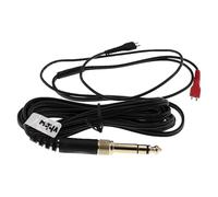 vhbw Cable audio AUX compatible con Sennheiser HD 520, HD 520 II, HD 490 II auriculares - Cable audio 3,5 mm (clavija jack) a 6,3 mm, 11,2 cm, negro