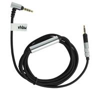 vhbw Cable audio AUX compatible con Sennheiser HD560S | HD558, HD569, HD559 auriculares - Cable audio 3,5 mm (clavija jack), 9,2 cm, negro / plata