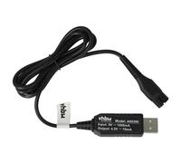 vhbw Cable de Carga Compatible con Philips BT3205/15, BT3203/15, MG5720/15, BT3206/14, BT3201/15 afeitadora - Cable de Red, 12,4 cm
