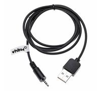 vhbw Cable de Carga USB Compatible con JBL Synchros E50BT | E50, E40BT, E40, J56, J56BT auriculares - Cable USB a jack 2,5 mm, negro, 100 cm